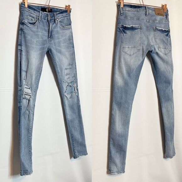 Jordan Craig | Ross Skinny Jeans Ripped Denim Distressed Stretch - Picture 3 of 7